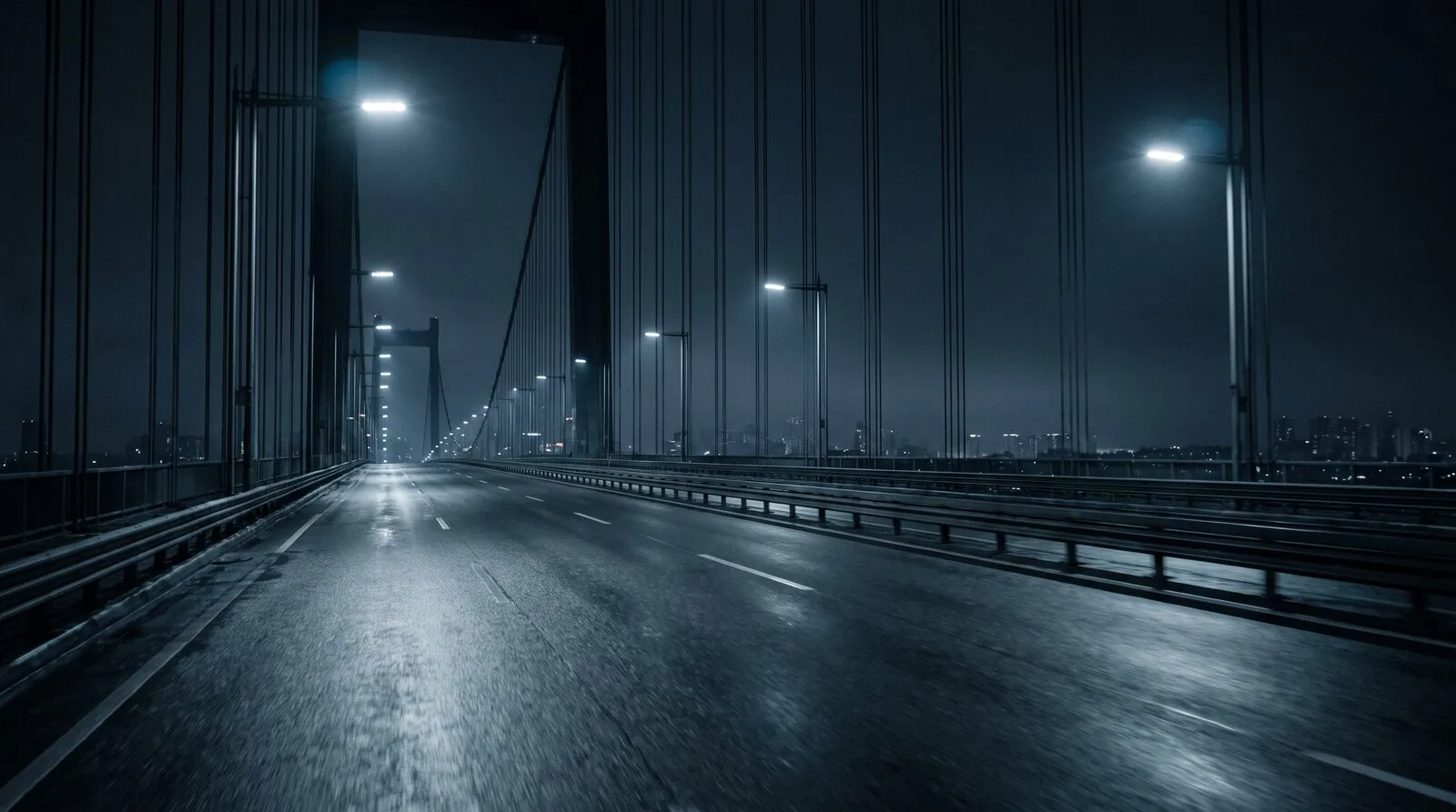 A road bridge at dusk