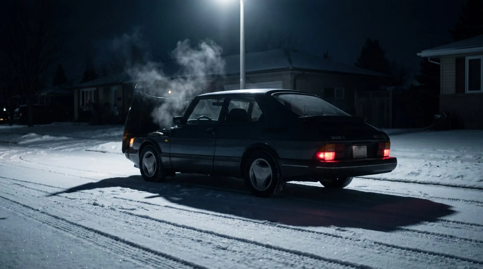 A car parked in snow